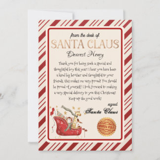 Personalised Letter from Santa Christmas Print Invitation