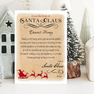 Personalised Letter from Santa Christmas Print Invitation