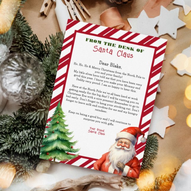 Personalised letter from Santa Claus Christmas Inv Invitation (Creator Uploaded)