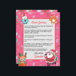 Personalised Letter from Santa Claus for kids<br><div class="desc">Delight your little ones with "Santa's Special Message, " a beautifully designed letter straight from the North Pole! This enchanting letter is framed by a festive border adorned with candy canes, Christmas trees, and sparkling snowflakes, instantly captivating the imagination of children. At the top, a cheerful and jolly Santa Claus,...</div>