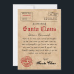 Personalised Letter from Santa Claus Invitation<br><div class="desc">Personalised Letter from Santa Claus. Bring magic to your Christmas Holiday with the magic of Santa this year with this printable letter from Santa. This letter from the desk of Santa is completely customisable to make your own and can be an instant download if you choose. You can print from...</div>