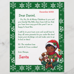 Personalised Letter from Santa Colouring Page