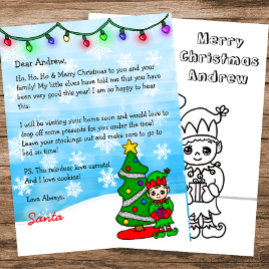 Personalised Letter from Santa + Colouring Page 