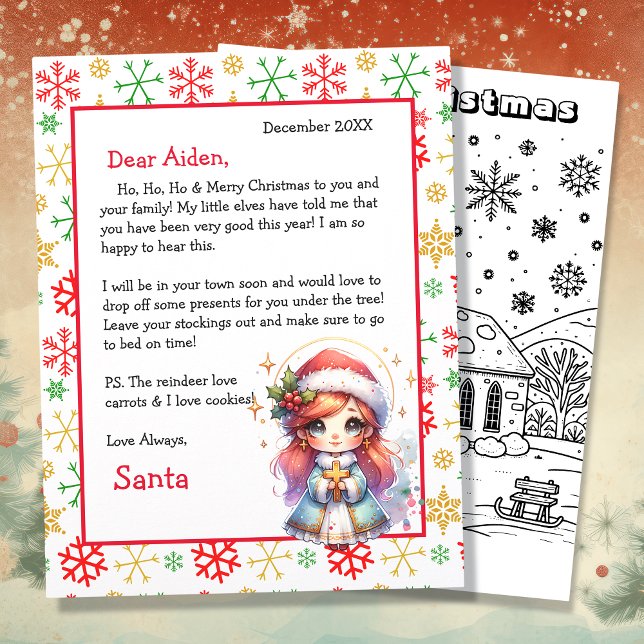 Personalised Letter from Santa + Colouring Page (Creator Uploaded)