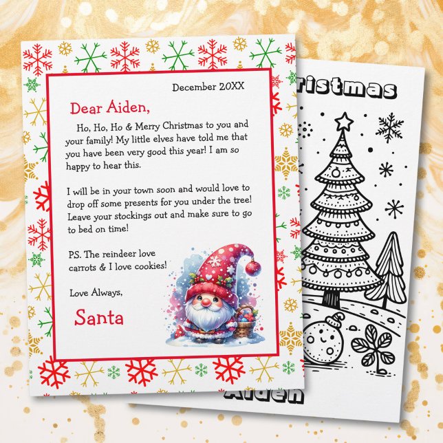 Personalised Letter from Santa + Colouring Page (Creator Uploaded)