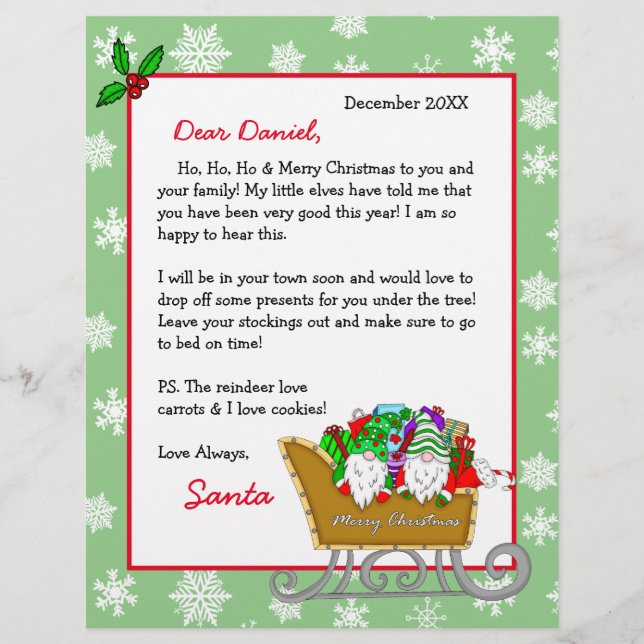 Personalised Letter from Santa for Children (Front)