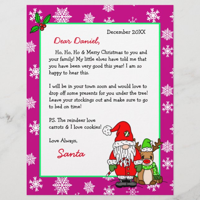 Personalised Letter from Santa for Children (Front)