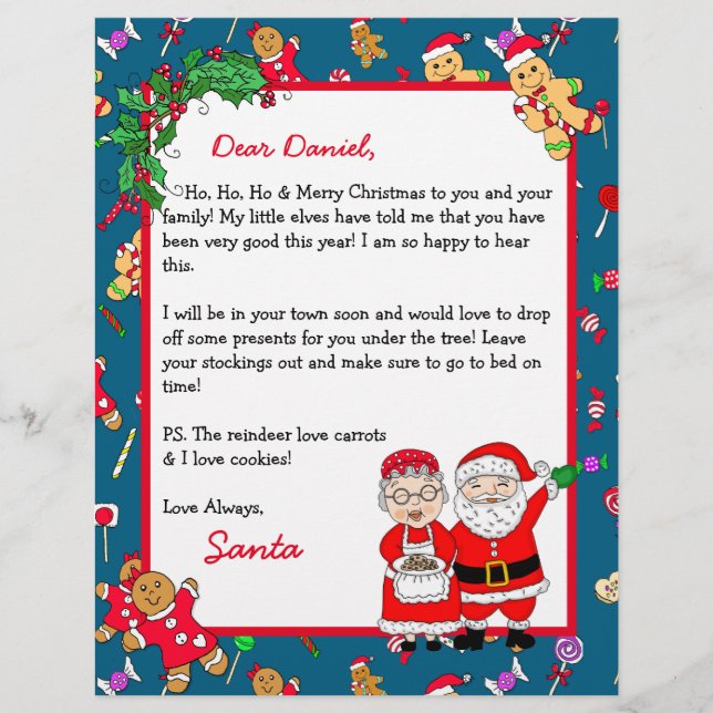 Personalised Letter from Santa for Children (Front)