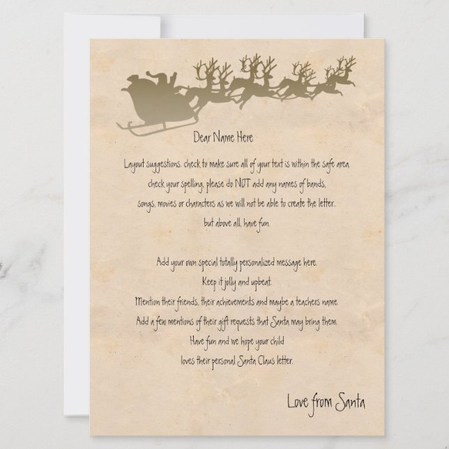 Personalised Letter From Santa Holiday Card (Front)