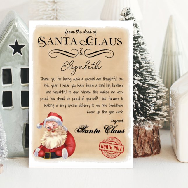 Personalised Letter from Santa Printable Invitation (Santa Claus letter)