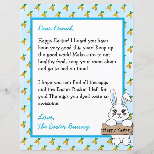 Personalised Letter from the Easter Bunny (Front)