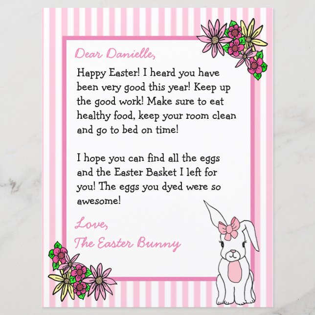 Personalised Letter from the Easter Bunny (Front)