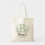 Personalised Letter Greenery Bridesmaid  Tote Bag<br><div class="desc">Personalised Letter Greenery Bridesmaid Tote Bag</div>