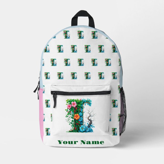 Personalised Letter I Printed Backpack (Front)