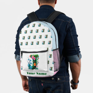 Personalised Letter J Printed Backpack
