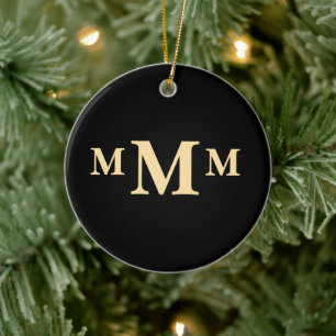 Personalised Letter "M" Monogram Template Ceramic Ornament
