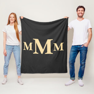 Personalised Letter "M" Monogram Template Fleece Blanket