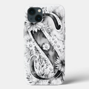 Personalised Letter S Elegant Floral Watercolor iPhone 13 Case