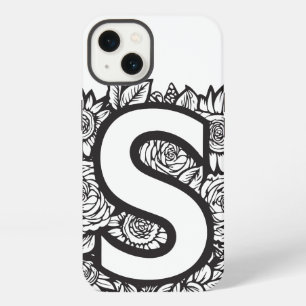 Personalised Letter S Elegant Tattoo Flowers iPhone 13 Case