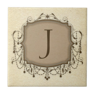Personalised Letter Tiles, Decorative Chandelier J Tile