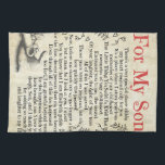 Personalised Letter To For My Son, Son Birthday Tea Towel<br><div class="desc">Personalised Letter To For My Son,  Son Birthday</div>