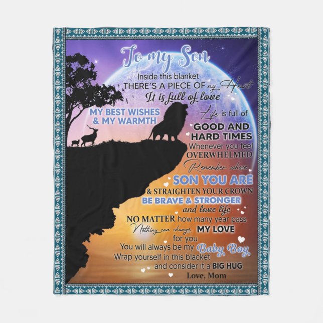 Personalised Letter To My Amazing Son Fleece Blanket (Front)