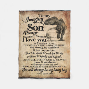 Personalised Letter To My Amazing Son Fleece Blanket