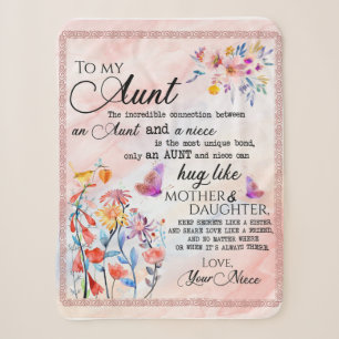Personalised Letter To My Aunt Sherpa Blanket