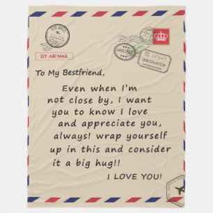 Personalised Letter To My Bestfriend, Fleece Blanket