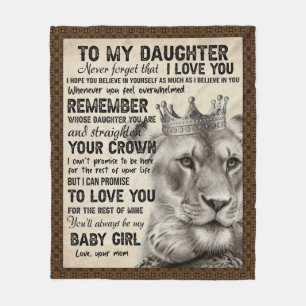 Personalised Letter To My Daughter Fleece Blanket