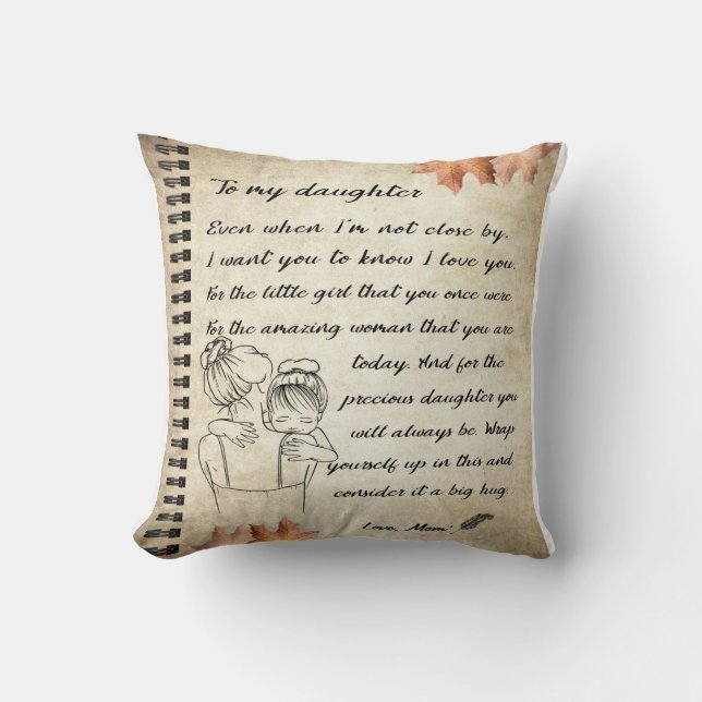 Personalised Letter To My Daughter From Mum Cushion (Front)