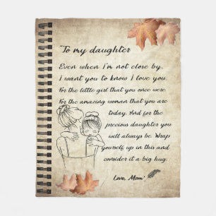 Personalised Letter To My Daughter From Mum Fleece Blanket