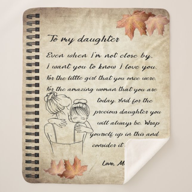 Personalised Letter To My Daughter From Mum, Sherpa Blanket (Front)