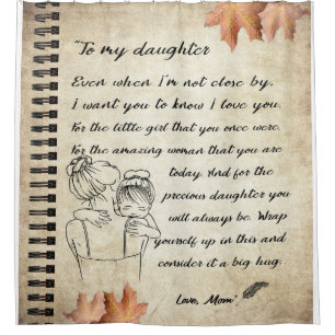Personalised Letter To My Daughter From Mum Shower Curtain