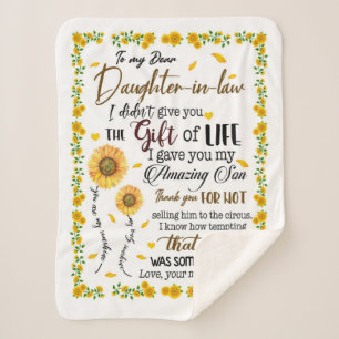 Personalised Letter To My Daughter In Law, Sherpa Blanket
