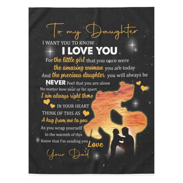 Personalised Letter To My Daughter Love From Dad Tablecloth (Front)