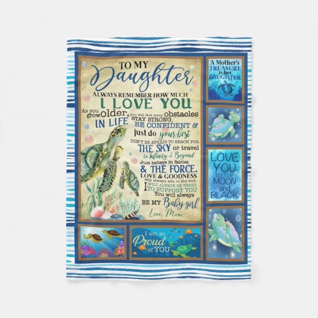 Personalised Letter To My Daughter Love From Mum Fleece Blanket (Front)