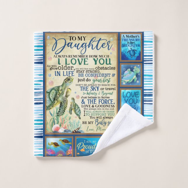 Personalised Letter To My Daughter Love From Mum Wash Cloth (Wash Cloth)