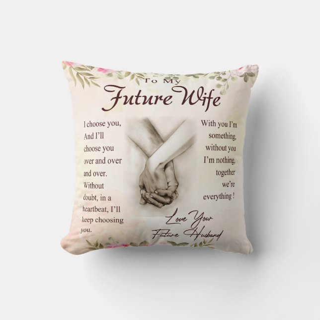 Personalised Letter To My Future Wife, Cushion (Front)