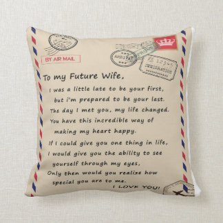 Personalised Letter To My Future Wife From Husband Cushion