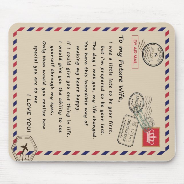Personalised  Letter To My Future Wife Mouse Pad (Front)