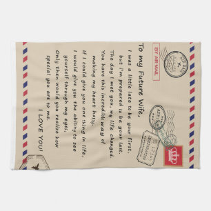 Personalised Letter To My Future Wife Tea Towel