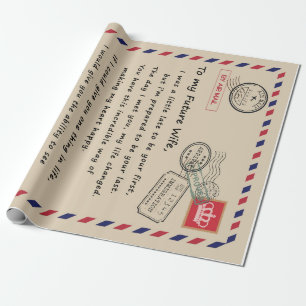 Personalised Letter To My Future Wife Wrapping Paper