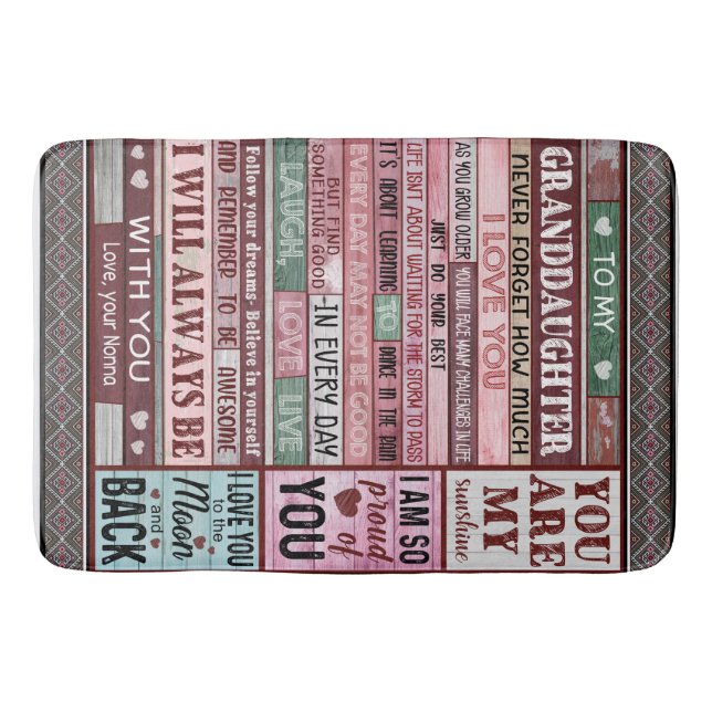 Personalised Letter To My Granddaughter Bath Mat (Front)