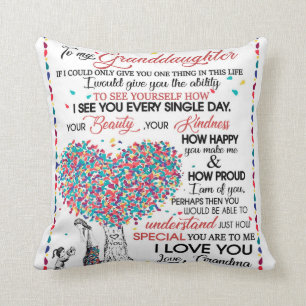 Personalised Letter To My Granddaughter Cushion