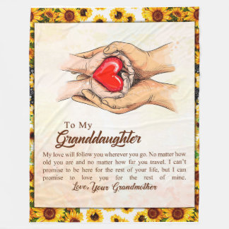 Personalised Letter To My Granddaughter, Fleece Blanket