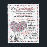 Personalised Letter To My Granddaughter Fleece Blanket<br><div class="desc">Personalised Letter To My Granddaughter From Grandma,  Heart Love For My Baby Girl,  Granddaughter Birthday Gift,  Christmas Blanket</div>