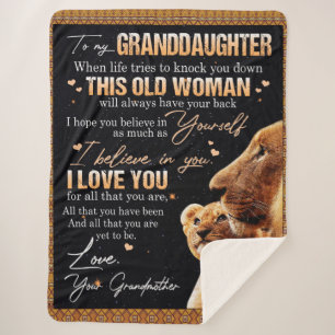 Personalised Letter To My Granddaughter From Grand Sherpa Blanket