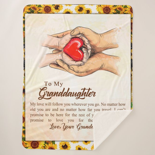 Personalised Letter To My Granddaughter, Sherpa Blanket (Front)