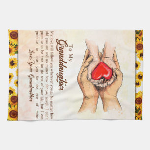 Personalised Letter To My Granddaughter, Tea Towel